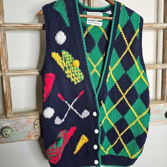 Marisa Christina Jackets & Blazers - Vintage Marisa Christina Hand Knitted Sweater Vest Ladies Size Small